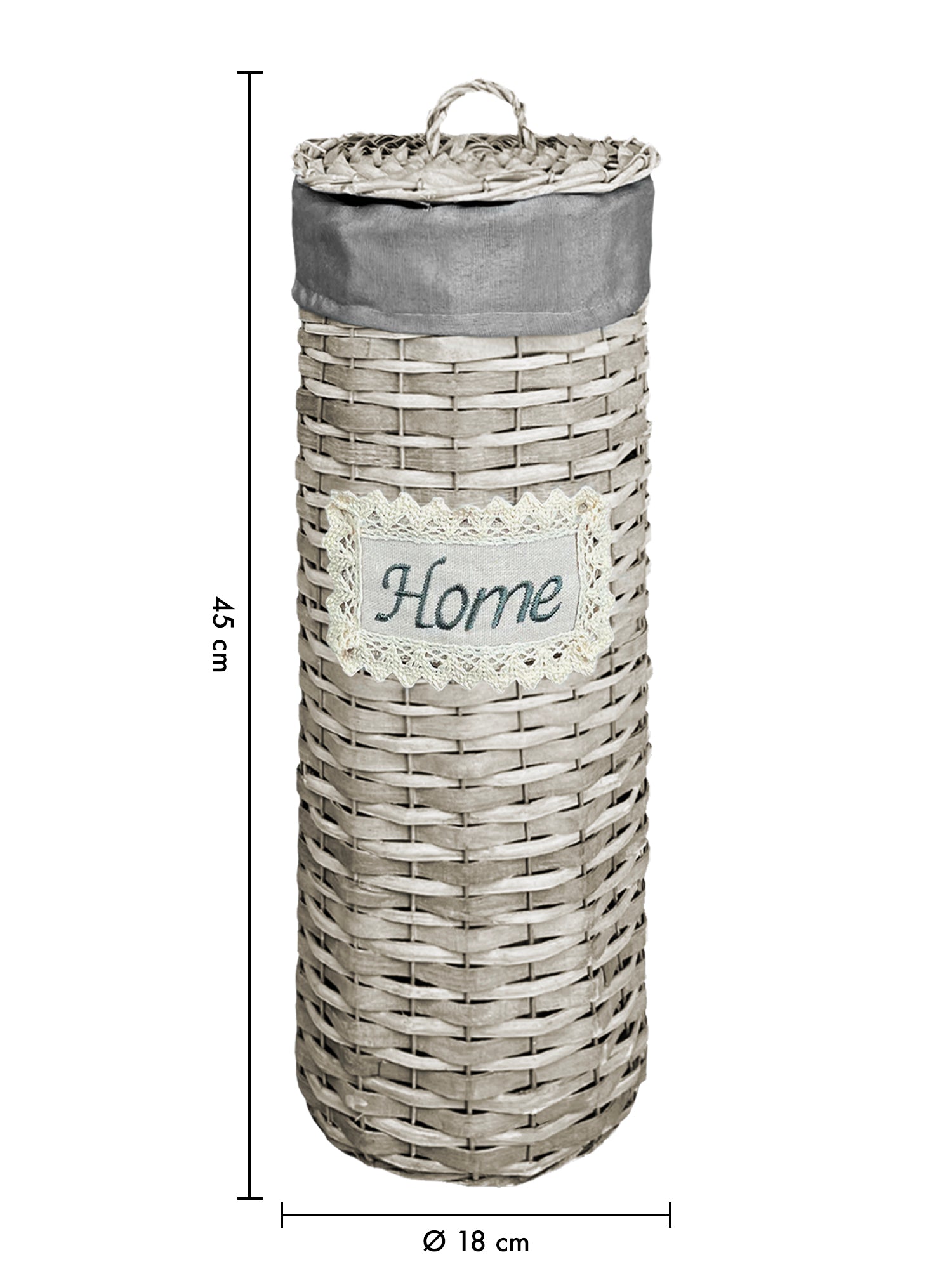 Portarotolo Carta Igienica Da Terra Con Coperchio Portacarta Struttura Robusta In Metallo Con Rivestimento Elegante Design Moderno Accessori Bagno In Vimini Intrecciato Fino a 4 Rotoli   - Home