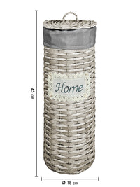 Portarotolo Carta Igienica Da Terra Con Coperchio Portacarta Struttura Robusta In Metallo Con Rivestimento Elegante Design Moderno Accessori Bagno In Vimini Intrecciato Fino a 4 Rotoli   - Home