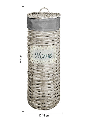 Portarotolo Carta Igienica Da Terra Con Coperchio Portacarta Struttura Robusta In Metallo Con Rivestimento Elegante Design Moderno Accessori Bagno In Vimini Intrecciato Fino a 4 Rotoli   - Home