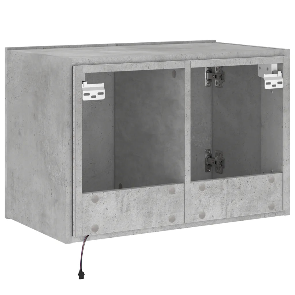 Mobile TV a Parete con Luci LED Grigio Cemento 60x35x41 cm 837308