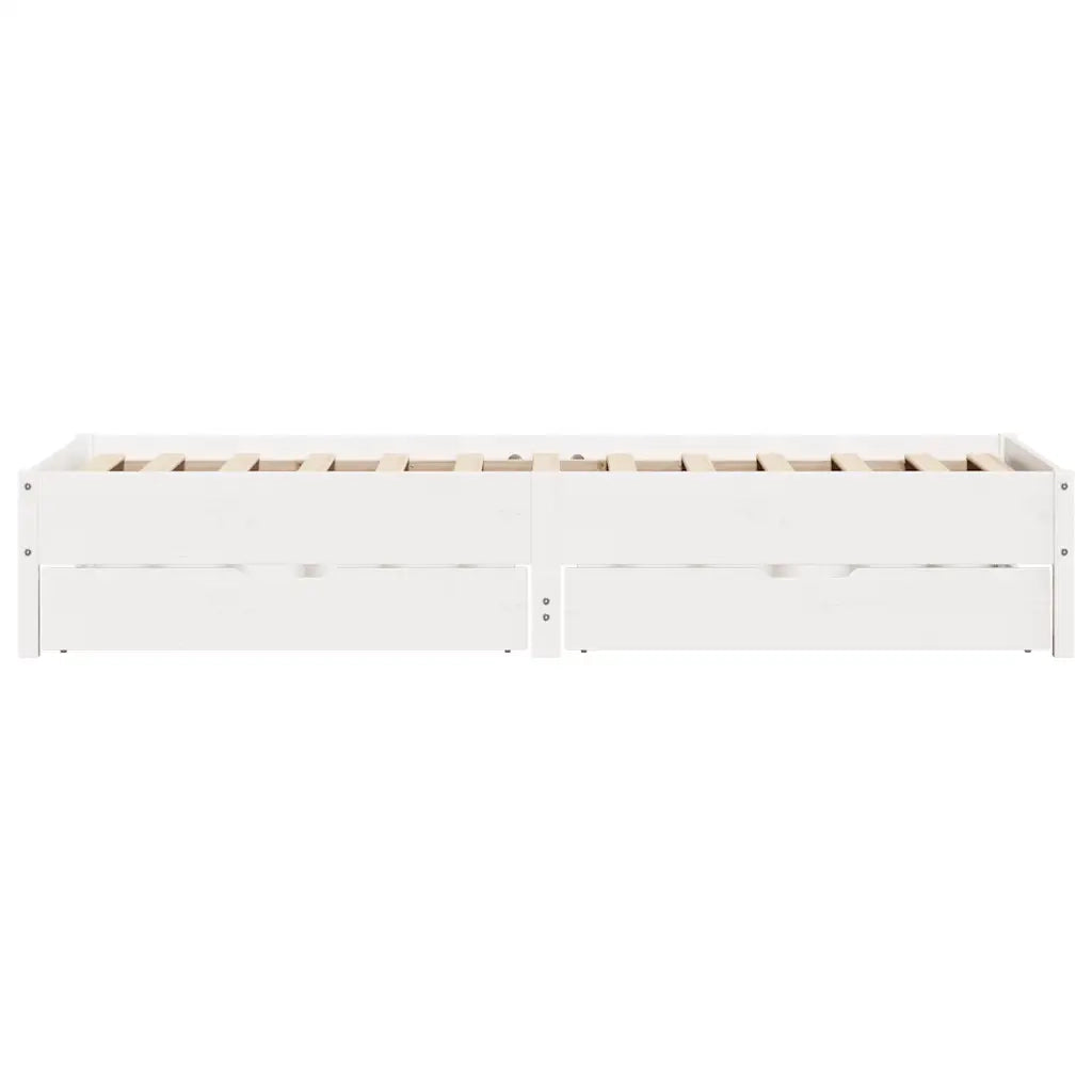 Giroletto senza Materasso-Struttura Letto Bianco 100x200 cm Legno Massello Pino 377571