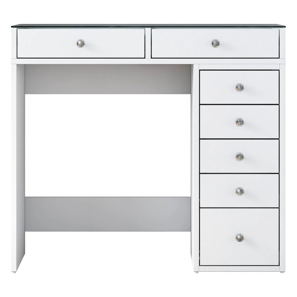 Aldhibah, Consolle Materiale Struttura in Legno Nobilitato, 44.5x90x79.8h cm Bianco