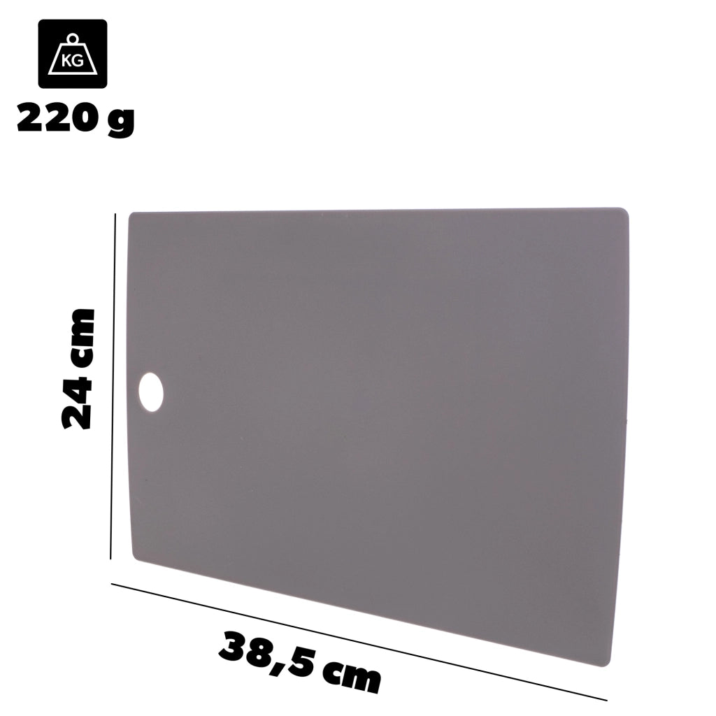 Tagliere da cucina sottile in plastica rigida KADAX, grigio, 38,5x24 cm