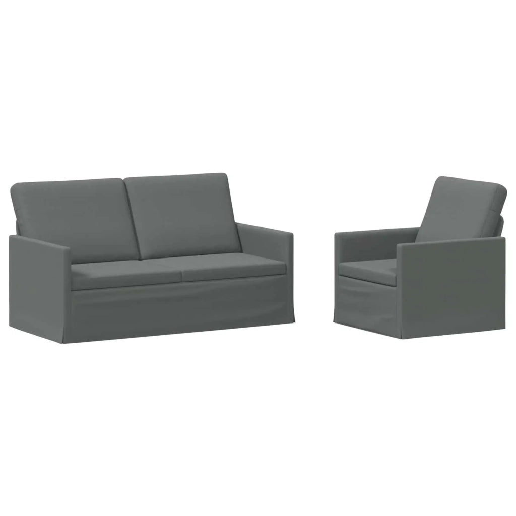 Set di divani 2 pcs Grigio Scuro Tessuto 3433149