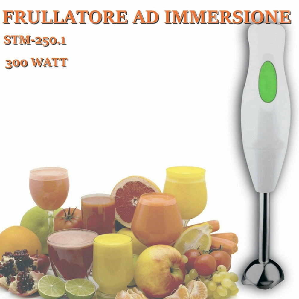 Trade Shop - Frullatore Ad Immersione Mixer Lame Acciaio Inox Minipimer Sbattitore Tritatutto -