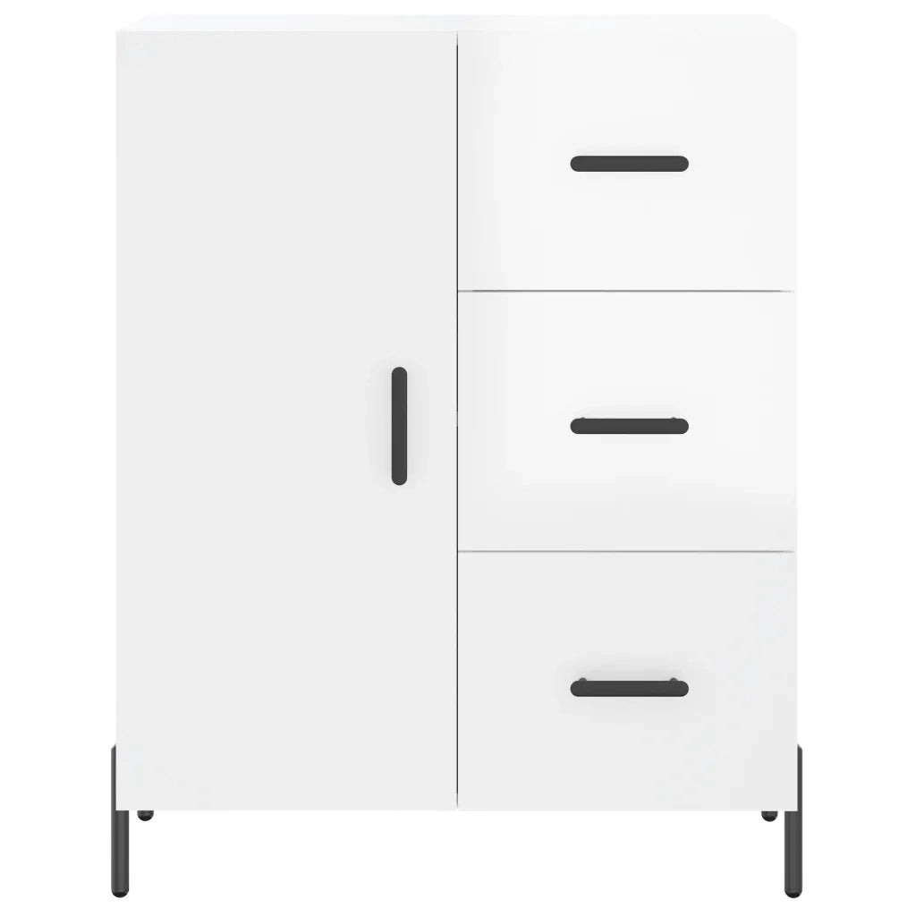 Credenza-Buffet-Armadio da cucina 69,5x34x90 cm in Legno Multistrato Bianco Lucido 200750