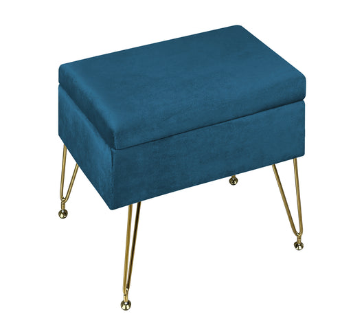 Pouf Panca Imbottita Divanetto In Velluto Contenitore PortaOggetti Panca Sgabello A Pie Di Letto Con Gambe In Metallo Dorato Cassapanca Scarpiera Ingresso Legno Massello Panchina  - Petrolio