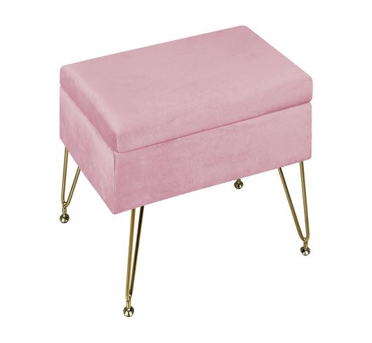 Pouf Panca Imbottita Divanetto In Velluto Contenitore PortaOggetti Panca Sgabello A Pie Di Letto Con Gambe In Metallo Dorato Cassapanca Scarpiera Ingresso Legno Massello Panchina  - Rosa