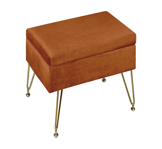 Pouf Panca Imbottita Divanetto In Velluto Contenitore PortaOggetti Panca Sgabello A Pie Di Letto Con Gambe In Metallo Dorato Cassapanca Scarpiera Ingresso Legno Massello Panchina  - Ruggine