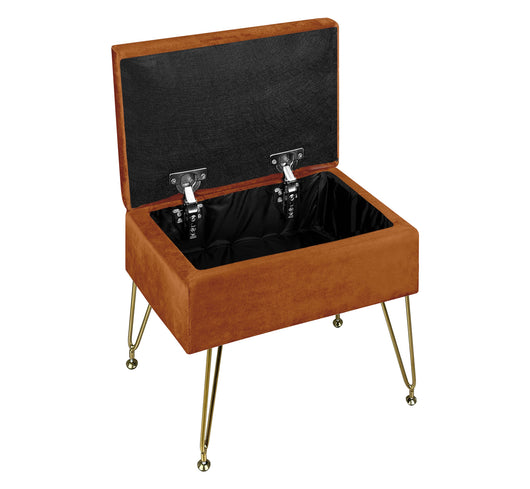 Pouf Panca Imbottita Divanetto In Velluto Contenitore PortaOggetti Panca Sgabello A Pie Di Letto Con Gambe In Metallo Dorato Cassapanca Scarpiera Ingresso Legno Massello Panchina  - Ruggine