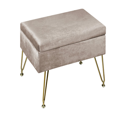 Pouf Panca Imbottita Divanetto In Velluto Contenitore PortaOggetti Panca Sgabello A Pie Di Letto Con Gambe In Metallo Dorato Cassapanca Scarpiera Ingresso Legno Massello Panchina  - Tortora