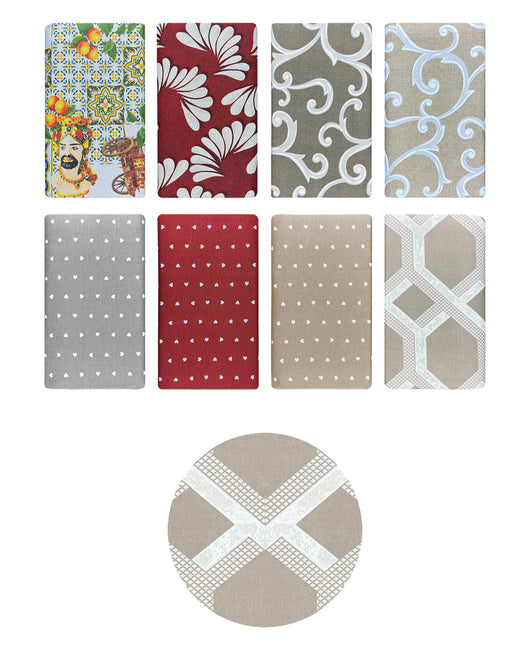 Telo Arredo In Cotone Panama Stampato Varie Fantasie GrandFoulard Copridivano Copriletto Sofà Prodotto Italiano Singolo e Matrimoniale  - Esagono beige - 2 Posti