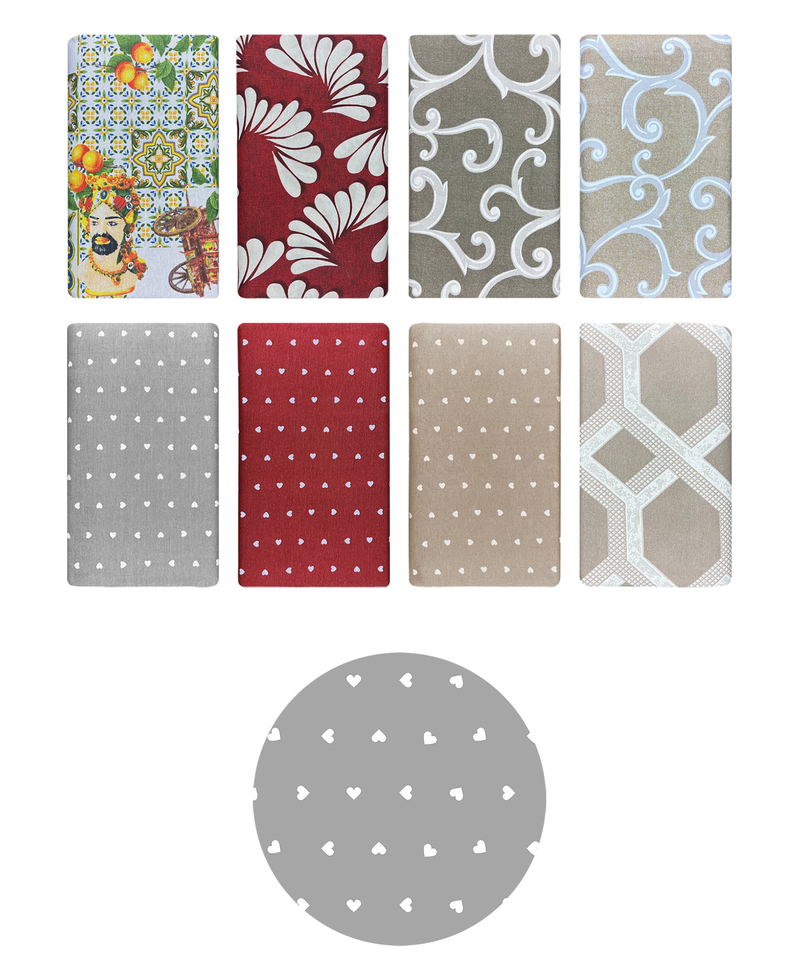 Telo Arredo In Cotone Panama Stampato Varie Fantasie GrandFoulard Copridivano Copriletto Sofà Prodotto Italiano Singolo e Matrimoniale  - Love grigio - 2 Posti