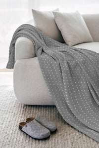 Telo Arredo In Cotone Panama Stampato Varie Fantasie GrandFoulard Copridivano Copriletto Sofà Prodotto Italiano Singolo e Matrimoniale  - Love grigio - 2 Posti