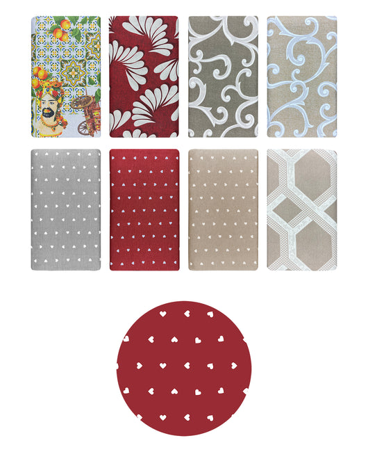 Telo Arredo In Cotone Panama Stampato Varie Fantasie GrandFoulard Copridivano Copriletto Sofà Prodotto Italiano Singolo e Matrimoniale  - Love rosso - 1 Posto