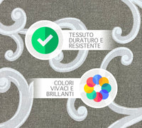 Telo Arredo In Cotone Panama Stampato Varie Fantasie GrandFoulard Copridivano Copriletto Sofà Prodotto Italiano Singolo e Matrimoniale  - Renage tortora - 1 Posto