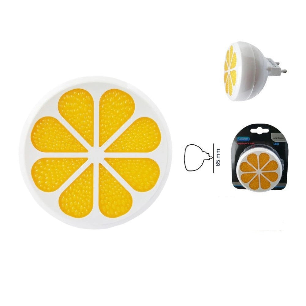 Trade Shop - Luce Led Notturna A Forma Di Mezza Arancia Luce Bianca Lampada Cameretta Bambini -
