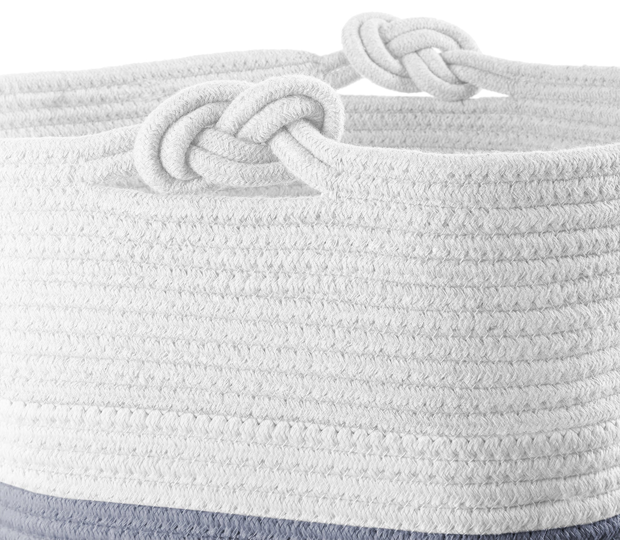 Set 2 Ceste Intrecciate In Corda Cesto Portabiancheria LItri  Pieghevole Cestino Grande XXL Con Manici Per Giochi Coperte Portaoggetti Organizer Contenitore Cameretta Bimbi  - Grigio