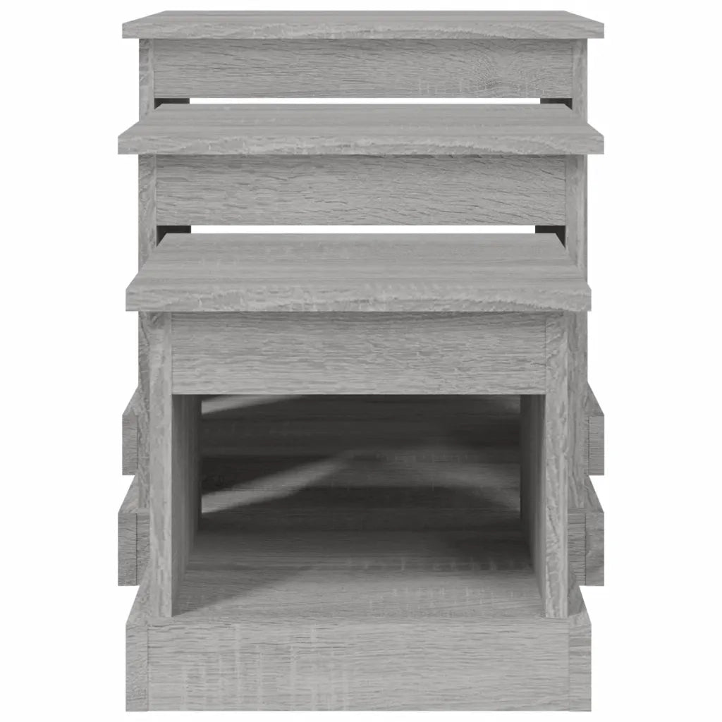 Tavolini da Salotto 3 pz Grigio Sonoma in Legno Multistrato 816494
