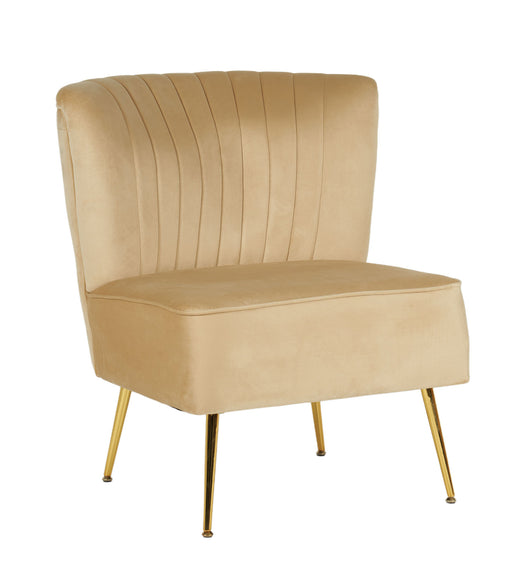Poltrona Moderna Stile Scandinavo Comoda Rivestita In Velluto Poltroncina Da Camera Con Gambe Oro Sedia Per Ingresso Ufficio Casa Lavoro Divano Singolo Relax  - Biscotto