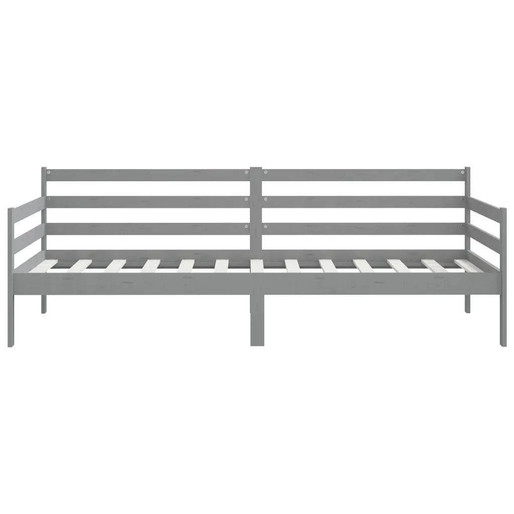 Letto singolo | Letto per adulti | Dormeuse Grigia in Legno Massello di Pino 90x200 cm