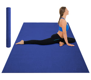 Tappeto Per Esercizi Grande Extra Large 120 x 180 Cm Antiscivolo Resistente Tappetino Allenamento Casa Palestra Materassino Fitness Pilates Yoga In Pvc Arrotolabile Facile Trasporto  - Blu