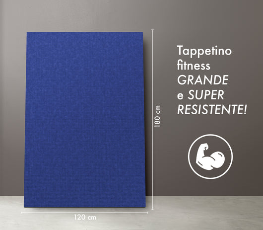 Tappeto Per Esercizi Grande Extra Large 120 x 180 Cm Antiscivolo Resistente Tappetino Allenamento Casa Palestra Materassino Fitness Pilates Yoga In Pvc Arrotolabile Facile Trasporto  - Blu