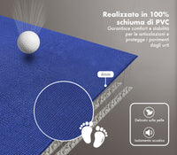 Tappeto Per Esercizi Grande Extra Large 120 x 180 Cm Antiscivolo Resistente Tappetino Allenamento Casa Palestra Materassino Fitness Pilates Yoga In Pvc Arrotolabile Facile Trasporto  - Blu