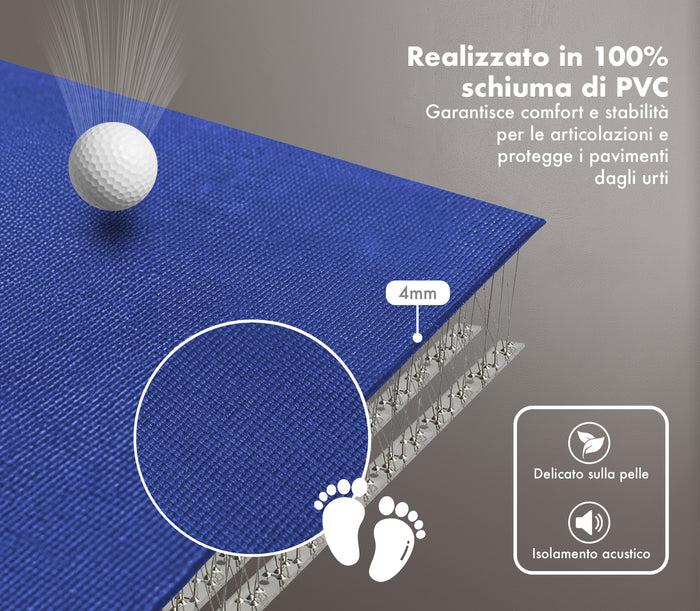 Tappeto Per Esercizi Grande Extra Large 120 x 180 Cm Antiscivolo Resistente Tappetino Allenamento Casa Palestra Materassino Fitness Pilates Yoga In Pvc Arrotolabile Facile Trasporto  - Blu
