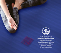 Tappeto Per Esercizi Grande Extra Large 120 x 180 Cm Antiscivolo Resistente Tappetino Allenamento Casa Palestra Materassino Fitness Pilates Yoga In Pvc Arrotolabile Facile Trasporto  - Blu