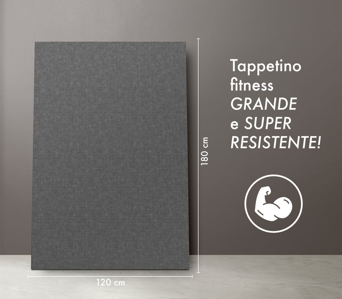 Tappeto Per Esercizi Grande Extra Large 120 x 180 Cm Antiscivolo Resistente Tappetino Allenamento Casa Palestra Materassino Fitness Pilates Yoga In Pvc Arrotolabile Facile Trasporto  - Grigio