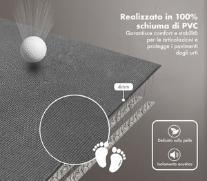 Tappeto Per Esercizi Grande Extra Large 120 x 180 Cm Antiscivolo Resistente Tappetino Allenamento Casa Palestra Materassino Fitness Pilates Yoga In Pvc Arrotolabile Facile Trasporto  - Grigio