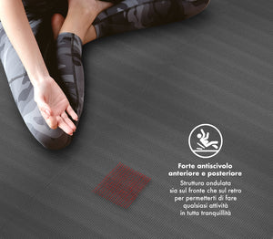 Tappeto Per Esercizi Grande Extra Large 120 x 180 Cm Antiscivolo Resistente Tappetino Allenamento Casa Palestra Materassino Fitness Pilates Yoga In Pvc Arrotolabile Facile Trasporto  - Grigio