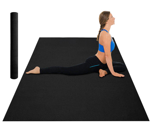 Tappeto Per Esercizi Grande Extra Large 120 x 180 Cm Antiscivolo Resistente Tappetino Allenamento Casa Palestra Materassino Fitness Pilates Yoga In Pvc Arrotolabile Facile Trasporto  - Nero