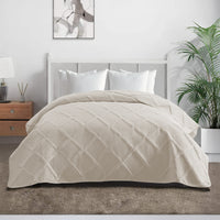 Copriletto Trapuntato Matrimoniale Elegante Trapuntino Lavorazione Intrecciata Due Piazze Trapunta Coperta Leggera Coperta Letto Leggera Primavera Estate  - Crema