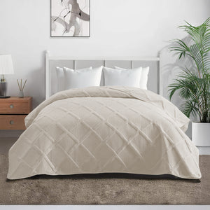 Copriletto Trapuntato Matrimoniale Elegante Trapuntino Lavorazione Intrecciata Due Piazze Trapunta Coperta Leggera Coperta Letto Leggera Primavera Estate  - Crema