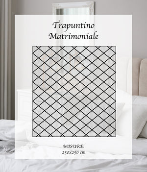 Copriletto Trapuntato Matrimoniale Elegante Trapuntino Lavorazione Intrecciata Due Piazze Trapunta Coperta Leggera Coperta Letto Leggera Primavera Estate  - Bianco