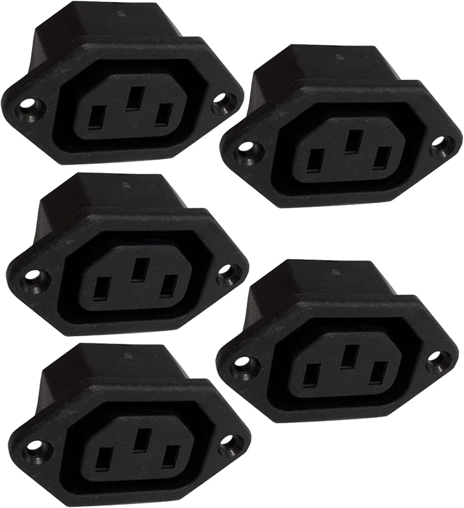 Set di 5 connettori presa di alimentazione CEI IEC 60320 C13 femmina 250 V AC 10 A per computer stampante monitor C42812