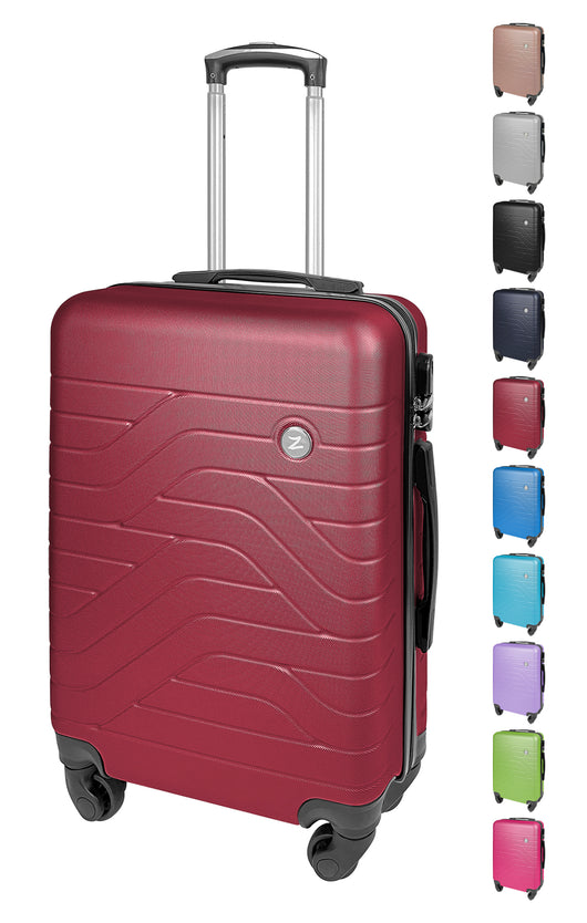 Trolley Bagaglio Mano Rigido 37x20x54.5 Piccolo Ultraleggero Valigia In Abs Con 4 Ruote Manico Chiusura Di Sicurezza Per Compagnie Low Cost Economy Zaino Da Viaggio  - Rosso