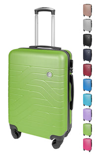 Trolley Bagaglio Mano Rigido 37x20x54.5 Piccolo Ultraleggero Valigia In Abs Con 4 Ruote Manico Chiusura Di Sicurezza Per Compagnie Low Cost Economy Zaino Da Viaggio  - Verde