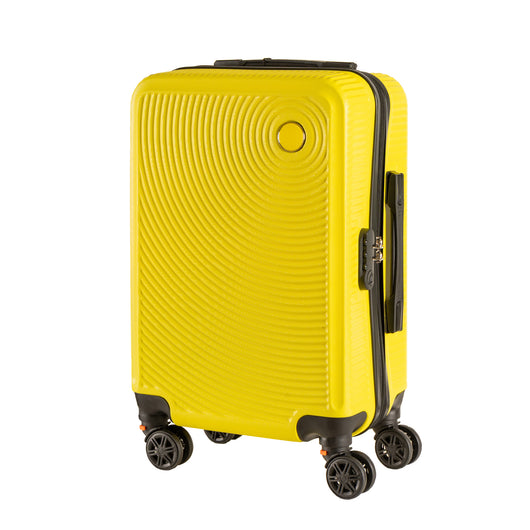 Trolley Bagaglio Mano Rigido 54x33x22 Piccolo Ultraleggero Valigia In Abs Con 4 Ruote Rimovibili Manico Chiusura Di Sicurezza Per Compagnie Low Cost Economy Zaino Da Viaggio Giallo