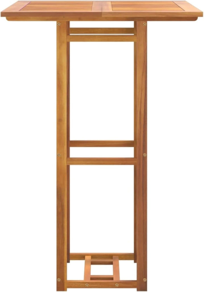 Tavolo alto da terrazza in legno massello di acacia 75 x 75 x 110 cm, tavolo da cucina, tavolo da ingresso, cucina mobili, tavolo consolle, bar cucina, tavolino ausiliario, mobile bar - SPU