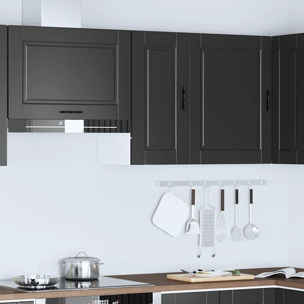 vidaXL Pensile da Cucina Porto Nero in Legno Multistrato