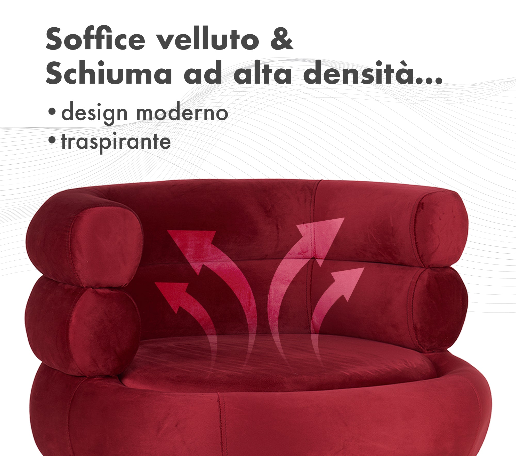 Poltrona Camera da Letto e Salotto in Velluto con Poggiapiedi Contenitore - Poltroncina Relax Moderna con Gambe in Metallo Placcato Oro - Design Moderno, Seduta Morbida con Cuscino - Sedia in Velluto - Bordeaux