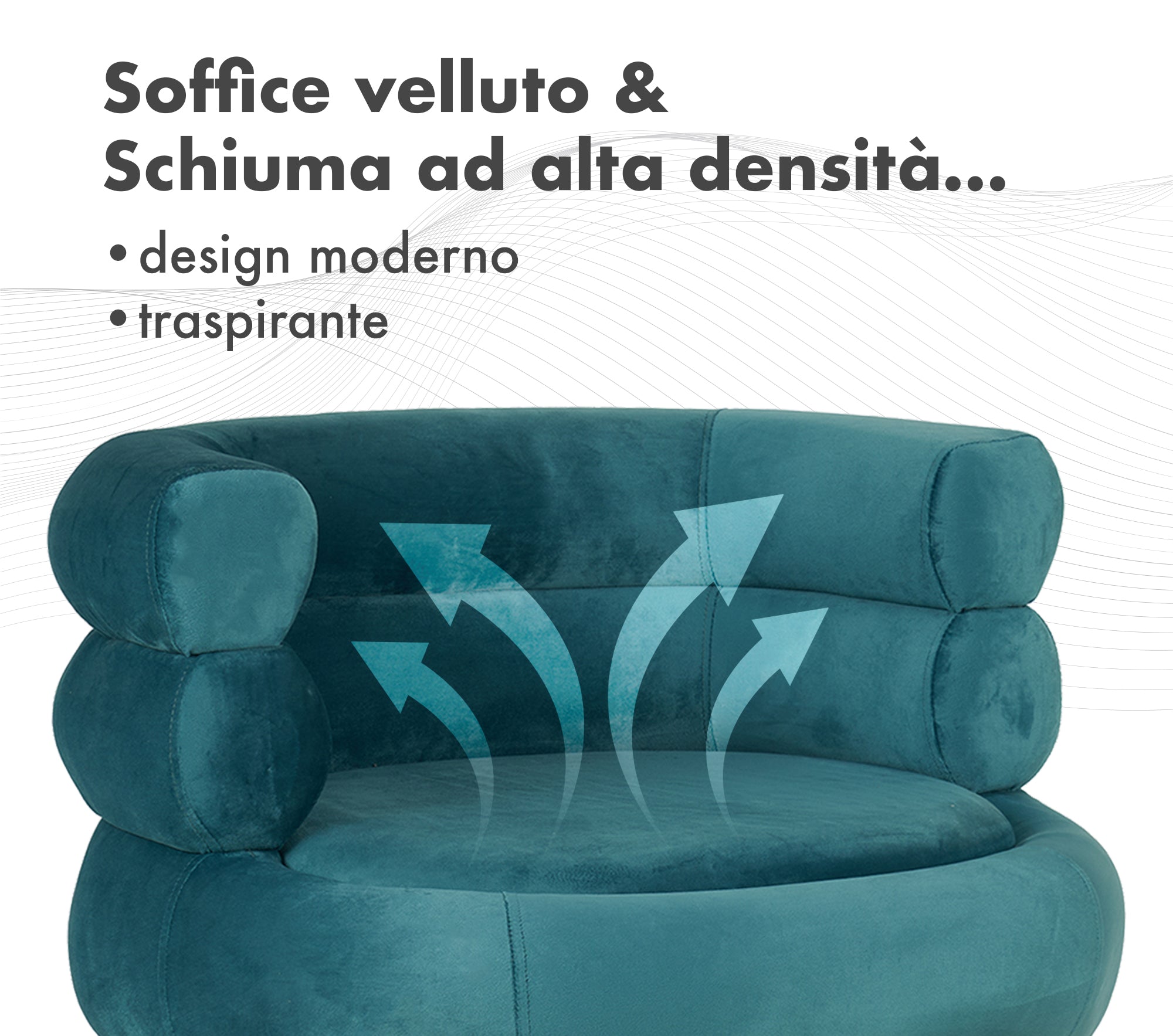 Poltrona Camera da Letto e Salotto in Velluto con Poggiapiedi Contenitore - Poltroncina Relax Moderna con Gambe in Metallo Placcato Oro - Design Moderno, Seduta Morbida con Cuscino - Sedia in Velluto - Petrolio