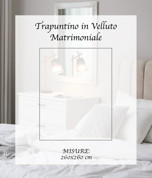 Trapuntino Matrimoniale In Velluto Morbido Primaverile Copriletto Trapunta Leggera Coperta Estiva Elegante Due Piazze Prodotto Italiano Matrimoniale - Grigio perla