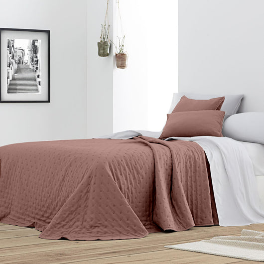 Trapuntino Matrimoniale In Velluto Morbido Primaverile Copriletto Trapunta Leggera Coperta Estiva Elegante Due Piazze Prodotto Italiano Matrimoniale - Cipria