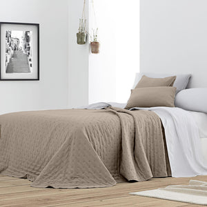 Trapuntino Matrimoniale In Velluto Morbido Primaverile Copriletto Trapunta Leggera Coperta Estiva Elegante Due Piazze Prodotto Italiano Matrimoniale - Tortora