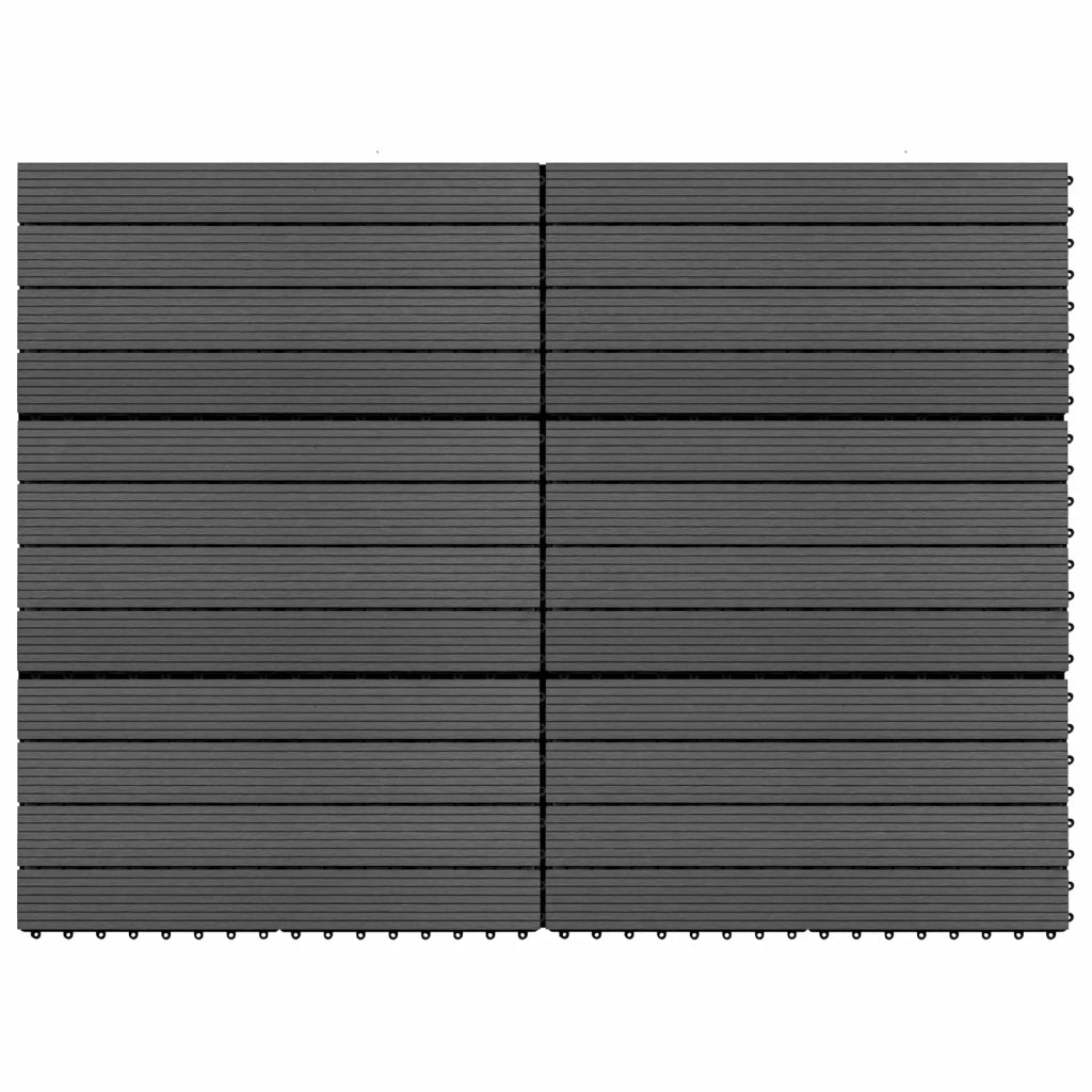 Piastrella per Decking 6 pz Nero 60 x 30 cm WPC CFW5019769