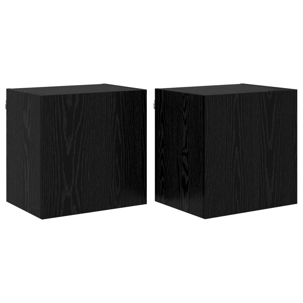 Mobiletti TV da Parete 2 pcs Rovere Nero 40,5x30x40cm 882938